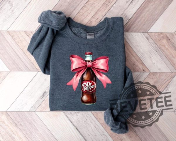 Dr Pepper Pink Bow Coquette Sweatshirt Hoodie T Shirt Cute Pink Soda Drink Shirts Drpepper Tshirt Tee Gifts For Dr Peppers Lover Gifts Unique revetee 3