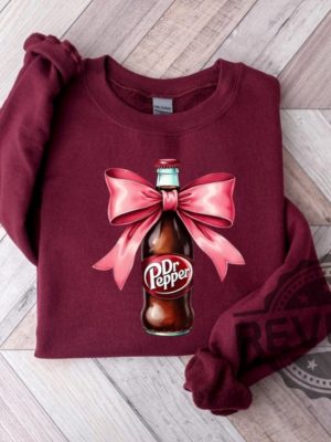 Dr Pepper Pink Bow Coquette Sweatshirt Hoodie T Shirt Cute Pink Soda Drink Shirts Drpepper Tshirt Tee Gifts For Dr Peppers Lover Gifts Unique revetee 5