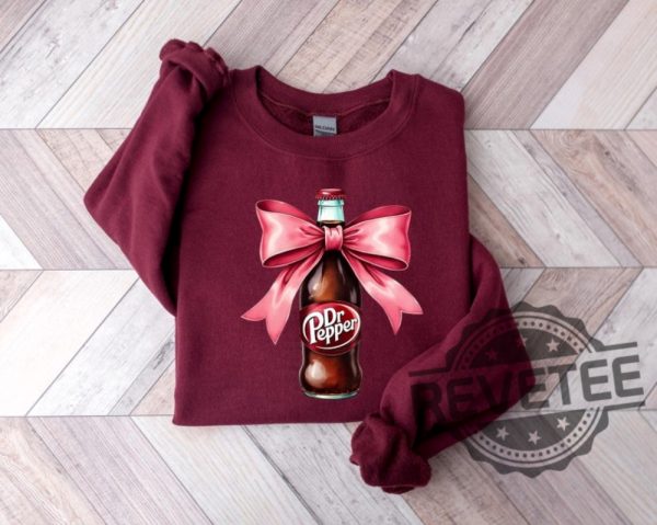 Dr Pepper Pink Bow Coquette Sweatshirt Hoodie T Shirt Cute Pink Soda Drink Shirts Drpepper Tshirt Tee Gifts For Dr Peppers Lover Gifts Unique revetee 5