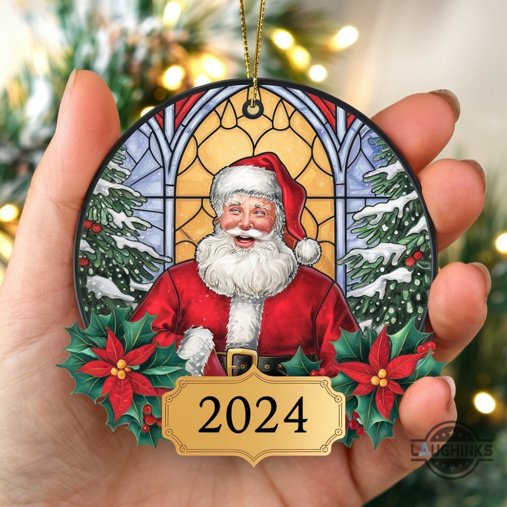 santa claus christmas 2024 acrylic ornament xmas decoration holiday gift