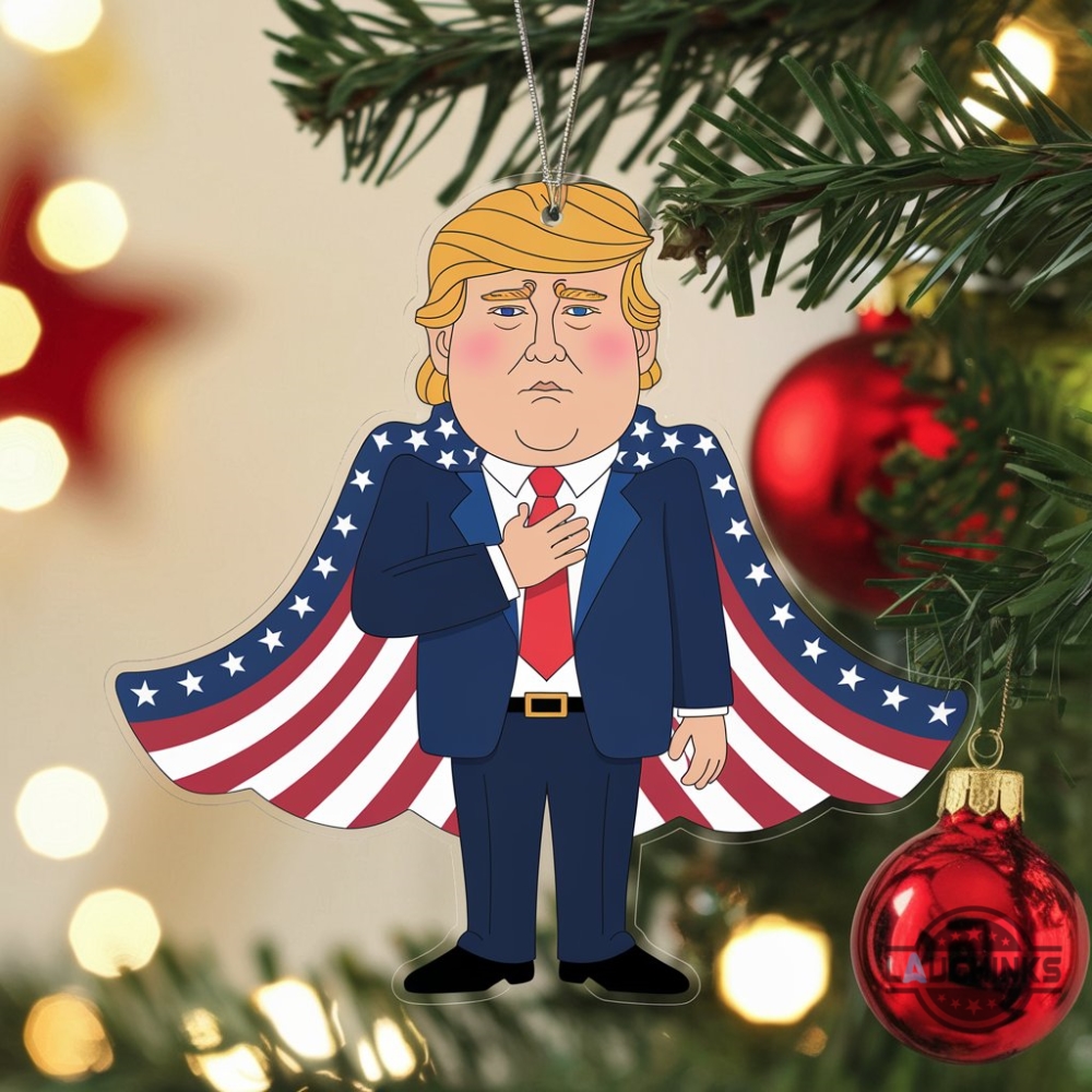 Donald Trump Patriotic Christmas Ornament 2024