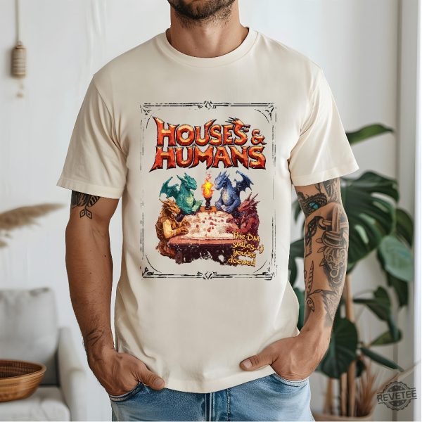 Houses And Humans Dnd Shirt Hoodie Sweatshirt Dungeons And Dragons Gift Tee For Men Women Vintage Retro 90S Joke D And D Tshirt Unique revetee 5