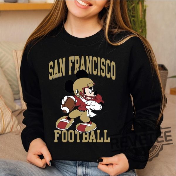 Mickey Mouse San Francisco 49Ers Football Sweatshirt Hoodie T Shirt Vintage Sf Sweater Tee Gift For Fan Men Women Tshirt Shirts Unique revetee 3