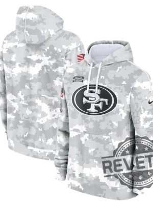 San Francisco 49Ers Arctic Camo 2024 Salute To Service Club Fleece Pullover Hoodie 3D All Over Printed T Shirt Sweatshirt Gifts For Fan Women Men revetee 3