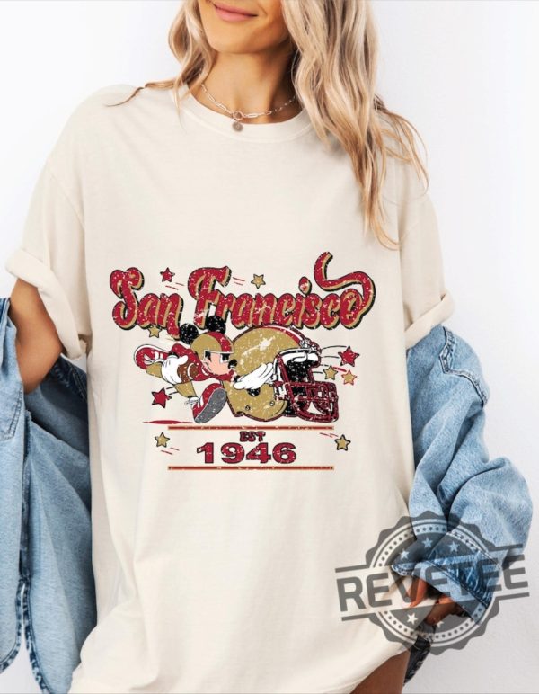 Mickey Mouse San Francisco 49Ers Football Shirt Hoodie Sweatshirt Vintage Retro Sf 49Er Fan Gifts Tee Gift For Men Women Niners Unique revetee 2