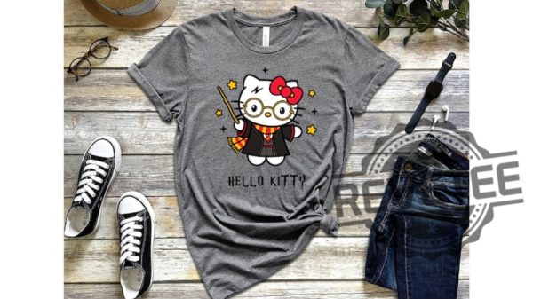 Adorable Harry Potter Hello Kitty Shirt Hoodie Sweatshirt Tshirt Kawaii Shirts Unisex Wizard Gifts For Fan Men Women Tee Gift Daughter Son Unique revetee 2