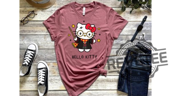 Adorable Harry Potter Hello Kitty Shirt Hoodie Sweatshirt Tshirt Kawaii Shirts Unisex Wizard Gifts For Fan Men Women Tee Gift Daughter Son Unique revetee 4