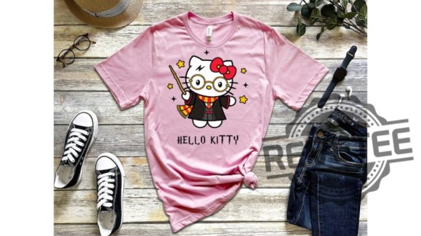 Adorable Harry Potter Hello Kitty Shirt Hoodie Sweatshirt Tshirt Kawaii Shirts Unisex Wizard Gifts For Fan Men Women Tee Gift Daughter Son Unique revetee 5