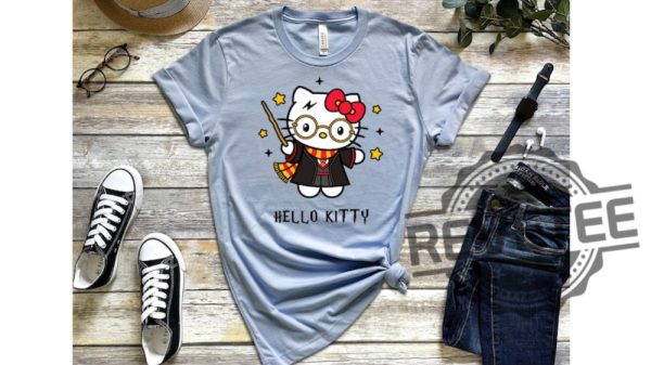 Adorable Harry Potter Hello Kitty Shirt Hoodie Sweatshirt Tshirt Kawaii Shirts Unisex Wizard Gifts For Fan Men Women Tee Gift Daughter Son Unique revetee 7