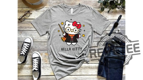 Adorable Harry Potter Hello Kitty Shirt Hoodie Sweatshirt Tshirt Kawaii Shirts Unisex Wizard Gifts For Fan Men Women Tee Gift Daughter Son Unique revetee 8