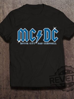 Detroit Lions Mcdc Motor City Dan Campbell Shirt Hoodie Sweatshirt Acdc Shirts Gifts For Fan Men Women Tee Tshirt Birthday Gift Lion Unique revetee 2