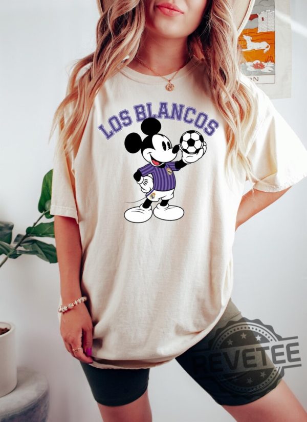 Mickey Mouse Los Blancos The Whites Real Madrid Jersey Shirt Hoodie Sweatshirt Gifts For Madrid Fan Tshirt Crewneck Shirts Tee Gift For Him Unique revetee 3