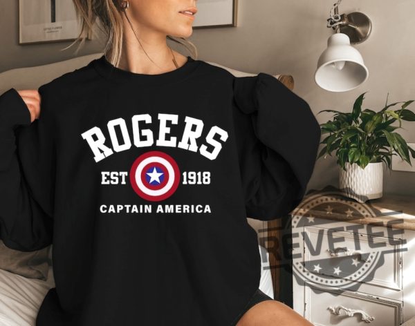 Rogers 1918 Captain America Sweatshirt Hoodie T Shirt Winter Soldier Sweatshirts Tee Gifts For Fan Men Women Daughter Son Shirts Gifts Unique revetee 1