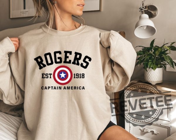 Rogers 1918 Captain America Sweatshirt Hoodie T Shirt Winter Soldier Sweatshirts Tee Gifts For Fan Men Women Daughter Son Shirts Gifts Unique revetee 2