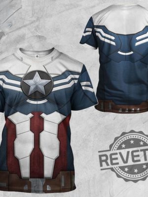 Sam Wilson Captain America 3D Full Over Print Hoodie T Shirt Sweatshirt Captain American Falcon Shirts The Falcon And The Winter Soldier Unique revetee 2