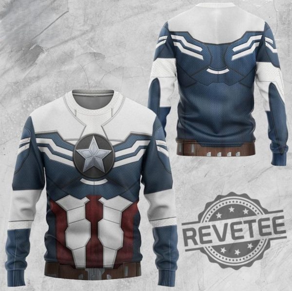 Sam Wilson Captain America 3D Full Over Print Hoodie T Shirt Sweatshirt Captain American Falcon Shirts The Falcon And The Winter Soldier Unique revetee 3