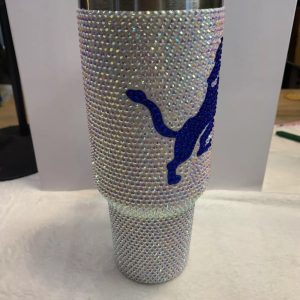 detroit lions bedazzled rhinestone diamond logo tumbler 40oz