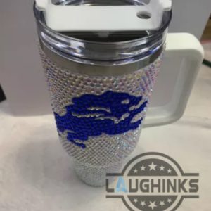 detroit lions bedazzled rhinestone diamond logo tumbler 40oz