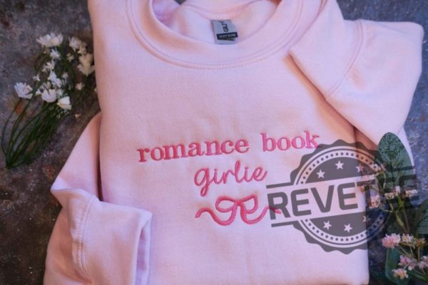 Romance Book Girlie Embroidered Sweatshirt Hoodie T Shirt Cute Bow Bookish Gifts For Fan Men Women Birthday Tee Gift Shirts Tshirt Unique revetee 3