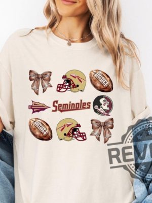 Florida State Seminoles Football Old School Shirt Hoodie Sweatshirt Game Day Team Shirts Coquette Bow Tshirt Fall Season Tee Gifts For Fan Unique revetee 5