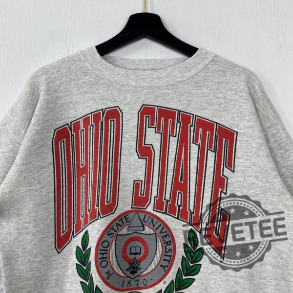 Vintage 90S Ohio State University Sweatshirt Hoodie T Shirt Retro Crewneck Sweater Pullover Ohio State Buckeyes Logo Gifts For Fan Unique revetee 3