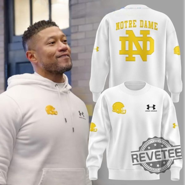 Notre Dame X Coach Marcus Freeman Under Armour Limited Edition Sweater Shirt T Shirt Hoodie 3D All Over Printed Gift For Fan Tee Shirts Unique revetee 1