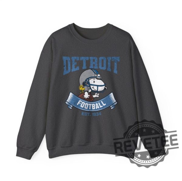 Peanuts Snoopy Detroit Lions Sweatshirt Hoodie T Shirt Crewneck Charlie Brown Gift For Detroit Lion Fan Men Women Tee Gifts Men Women Unique revetee 4