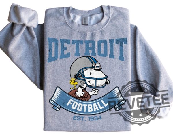 Peanuts Snoopy Detroit Lions Sweatshirt Hoodie T Shirt Crewneck Charlie Brown Gift For Detroit Lion Fan Men Women Tee Gifts Men Women Unique revetee 7