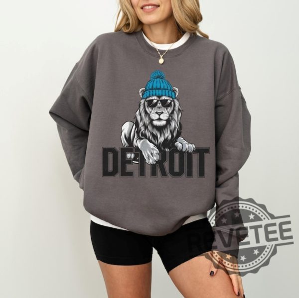 Detroit Lions Sweatshirt Hoodie T Shirt Lion Mascot Gifts For Fan Sweater Sunday Tailgate Game Day Men Women Tee Shirts Birthday Unique revetee 3