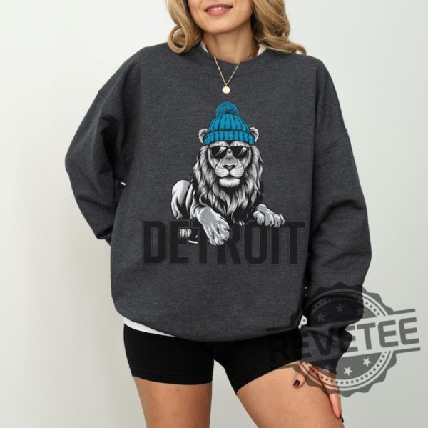 Detroit Lions Sweatshirt Hoodie T Shirt Lion Mascot Gifts For Fan Sweater Sunday Tailgate Game Day Men Women Tee Shirts Birthday Unique revetee 4