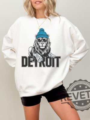 Detroit Lions Sweatshirt Hoodie T Shirt Lion Mascot Gifts For Fan Sweater Sunday Tailgate Game Day Men Women Tee Shirts Birthday Unique revetee 5