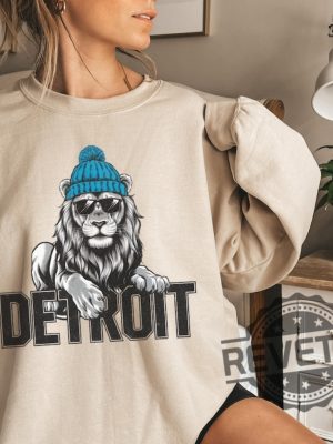 Detroit Lions Sweatshirt Hoodie T Shirt Lion Mascot Gifts For Fan Sweater Sunday Tailgate Game Day Men Women Tee Shirts Birthday Unique revetee 6