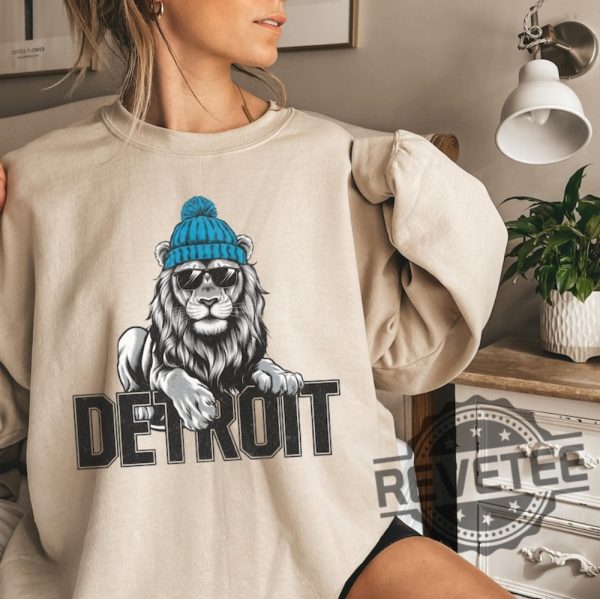 Detroit Lions Sweatshirt Hoodie T Shirt Lion Mascot Gifts For Fan Sweater Sunday Tailgate Game Day Men Women Tee Shirts Birthday Unique revetee 6