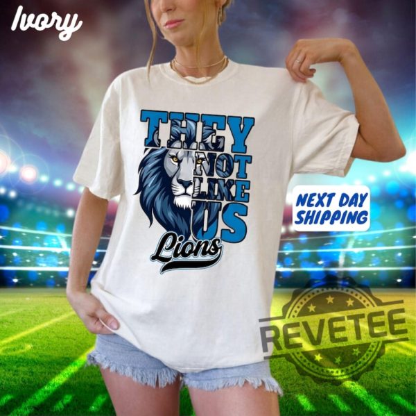 Detroit Lions They Not Like Us Shirt Hoodie Sweatshirt Vintage Gifts For Fan Game Day Amonra St Brown Brian Branch Merch Go Lions Tee Unique revetee 6