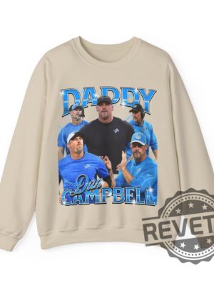 Daddy Dan Campbell Bootleg Unisex Crewneck T Shirt Hoodie Gifts For Fan Lions Head Coach Sweater Shirts Nfl Fans Retro Birthday Unique revetee 4