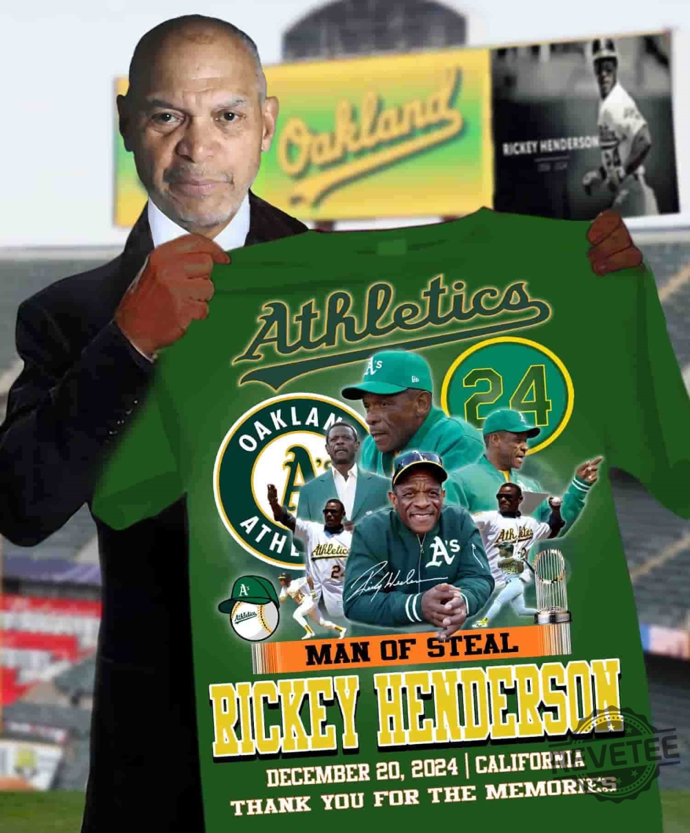 Athletics Man Of Steal Rickey Henderson 24 Thank You For The Memories Shirt Hoodie Sweatshirt Gifts For Fan Los Angeles Dodgers Unique