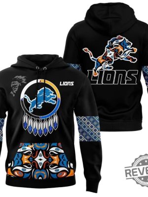 Detroit Lions 2024 Native American Heritage Month Hoodie T Shirt Sweatshirt Gifts For Fan 3D All Over Printed Tee Shirts Sweater Pullover Unique revetee 2