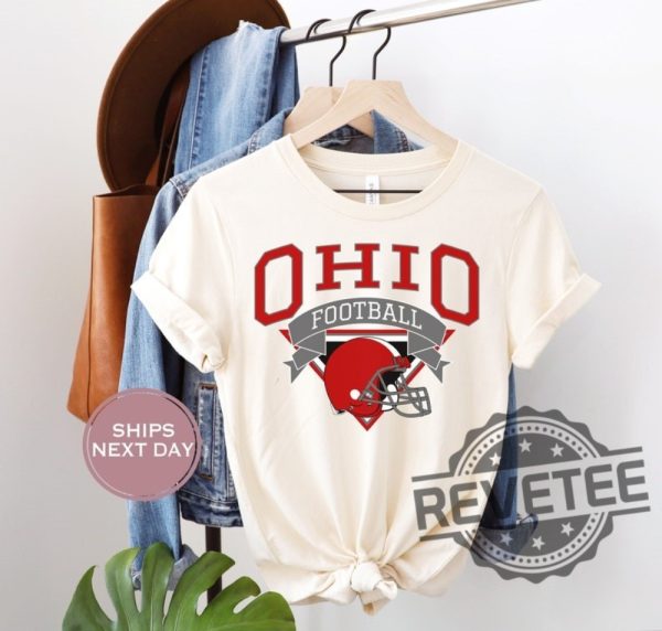 Retro Ohio State Buckeyes Football Shirt Hoodie Sweatshirt Vintage Tee Gifts For Fan Columbus Ohio Tshirt College Shirts Sweater Pullover Unique revetee 1