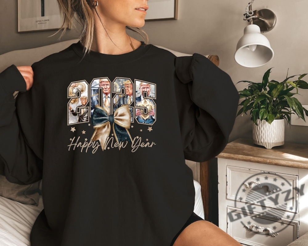 Coquette Happy New Year Trump Shirt New Year New America Trump 2025 Sweatshirt Hoodie Trump New Year Tshirt