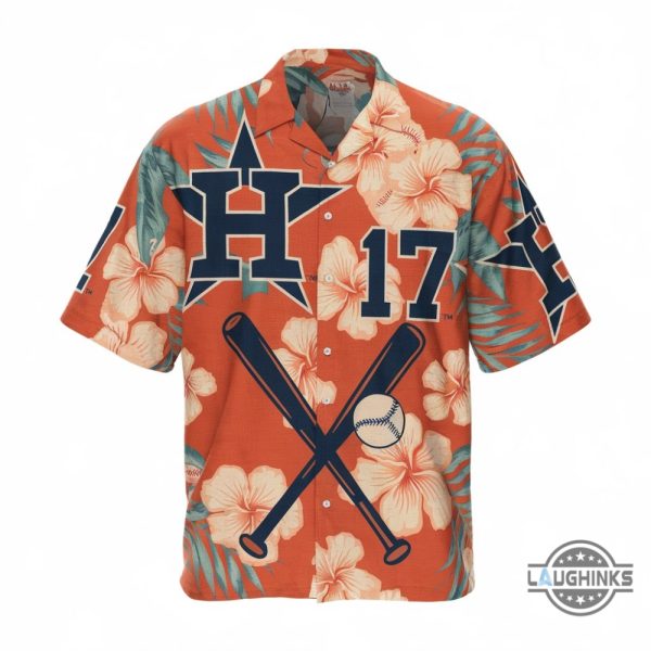 houston astros sga hawaiian shirt orange