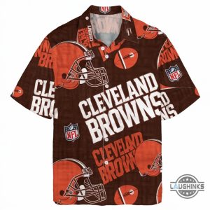 cleveland browns hawaiian shirt classic logos and emblems vintage button up shirts laughinks 1