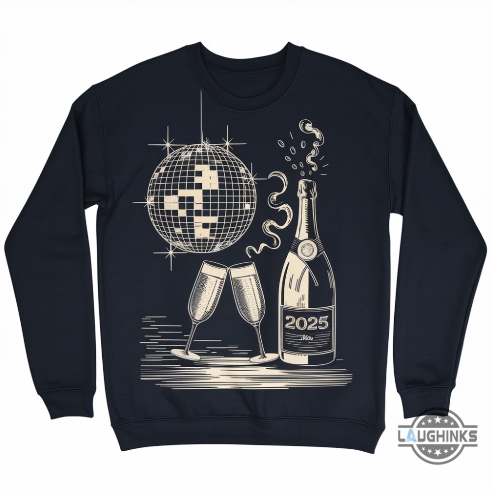 Happy New Year 2025 Disco Ball And Coquette Bow Shirt