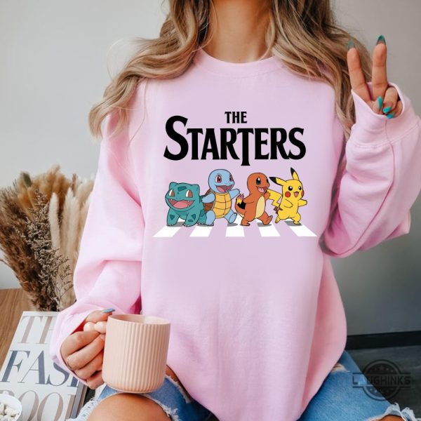 the starters pokemon shirt pikachu bulbasaur charmander squirtle