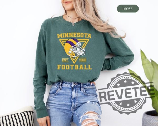 Minnesota Vikings Football Shirt Hoodie Sweatshirt Crewneck Retro Tee Gifts For Fan Mens Womens Birthday Gift Sweater Pullover Hoodies Unique revetee 1 1