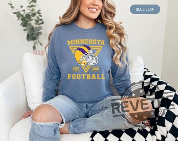 Minnesota Vikings Football Shirt Hoodie Sweatshirt Crewneck Retro Tee Gifts For Fan Mens Womens Birthday Gift Sweater Pullover Hoodies Unique revetee 1 2