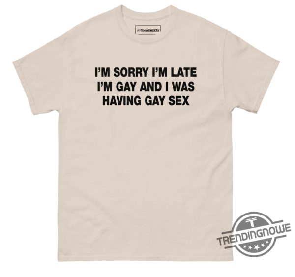 Im Sorry Im Late Im Gay And I Was Having Gay Sex Shirt Bold And Hilarious Pride Apparel trendingnowe 3