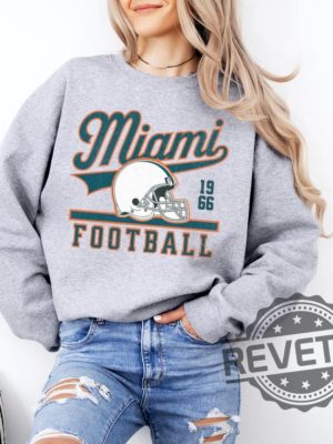 Miami Dolphins Vintage Sweatshirt Hoodie Tshirt Tee Shirts Gifts For Fan Mens Womens Croquette Bow Miami Football Crewneck Pullover Hoodies revetee 1 1