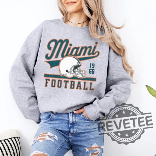 Miami Dolphins Vintage Sweatshirt Hoodie Tshirt Tee Shirts Gifts For Fan Mens Womens Croquette Bow Miami Football Crewneck Pullover Hoodies revetee 1 1