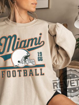 Miami Dolphins Vintage Sweatshirt Hoodie Tshirt Tee Shirts Gifts For Fan Mens Womens Croquette Bow Miami Football Crewneck Pullover Hoodies revetee 1 3