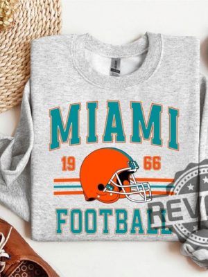 Vintage Miami Dolphins Football Sweatshirt Tshirt Hoodie Retro Tee Shirts Gifts For Mens Womens Trendy Retro Mascot Football Season Birthday Sweater revetee 1 2